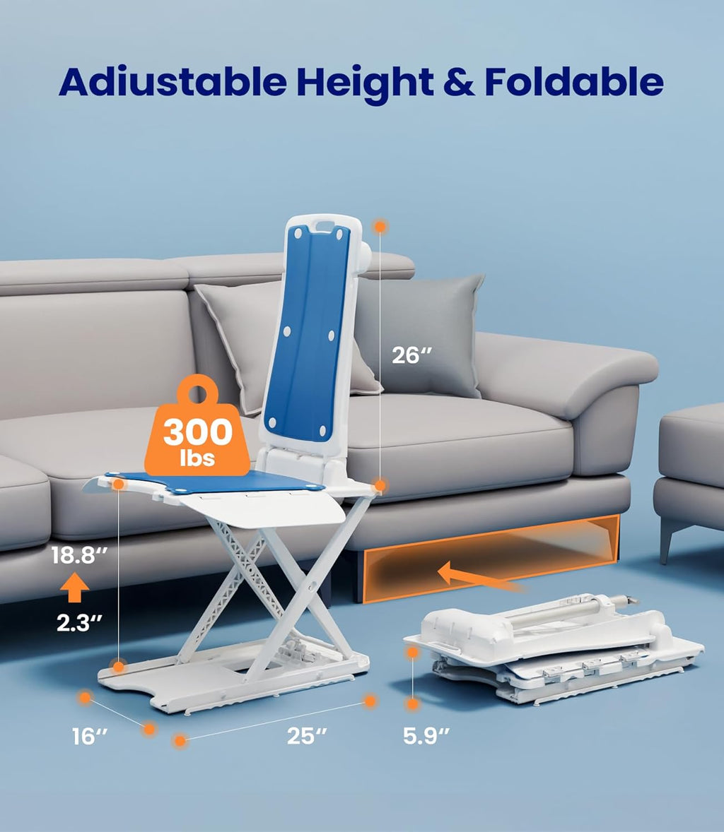 VOCIC Electric Chair Lift for Floor, Remote Control Fall Assist Device

