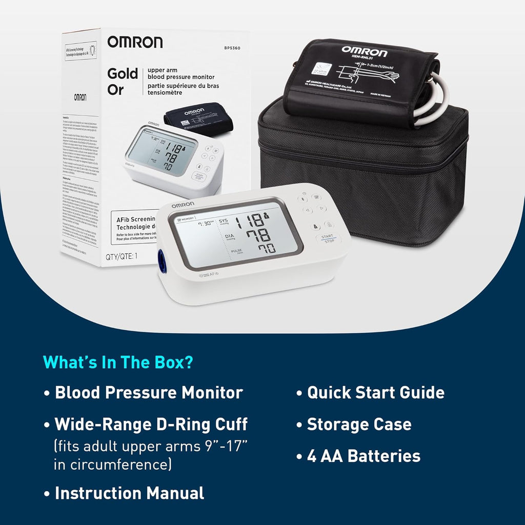 Omron Upper Arm Blood Pressure Monitor with AFib Screening and Bluetooth App


