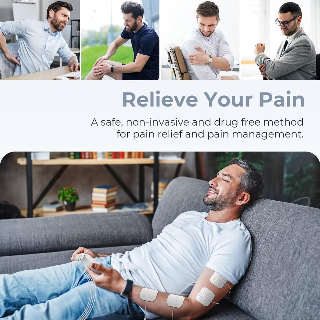 AUVON TENS EMS Muscle Stimulator 4-Output Electric Pain Relief Massager

