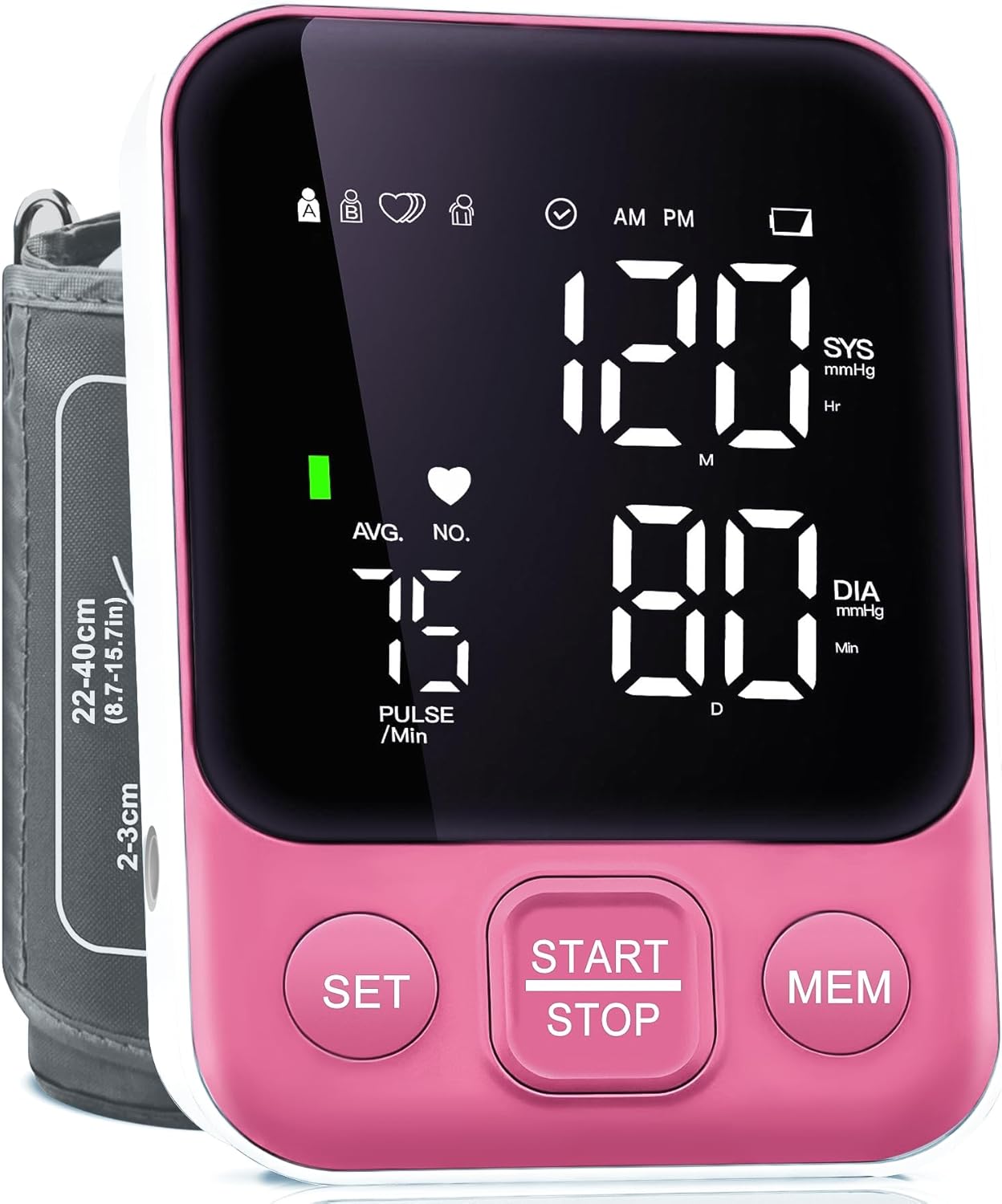 Oklar Upper Arm Blood Pressure Monitor with LED Display, Adjustable Cuff

