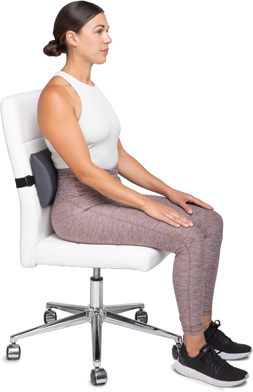 OPTP Original McKenzie Slimline Lumbar Support Pillow with Strap, Chair Back Cushion

