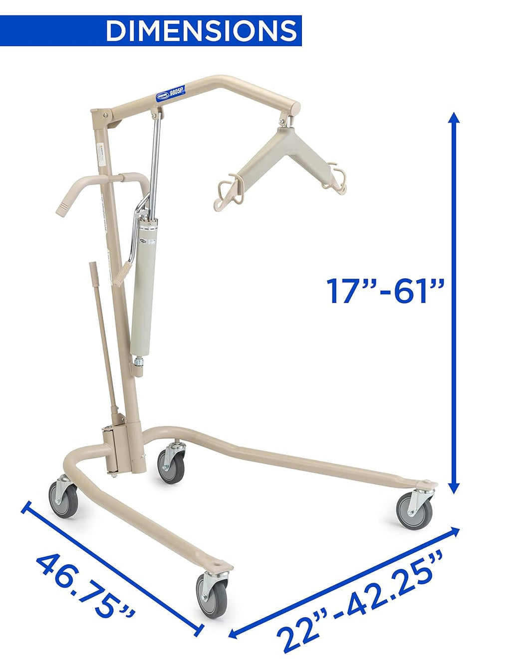 Invacare Hydraulic Patient Transfer Chair, Lightweight 450 lb Capacity Swivel Bar

