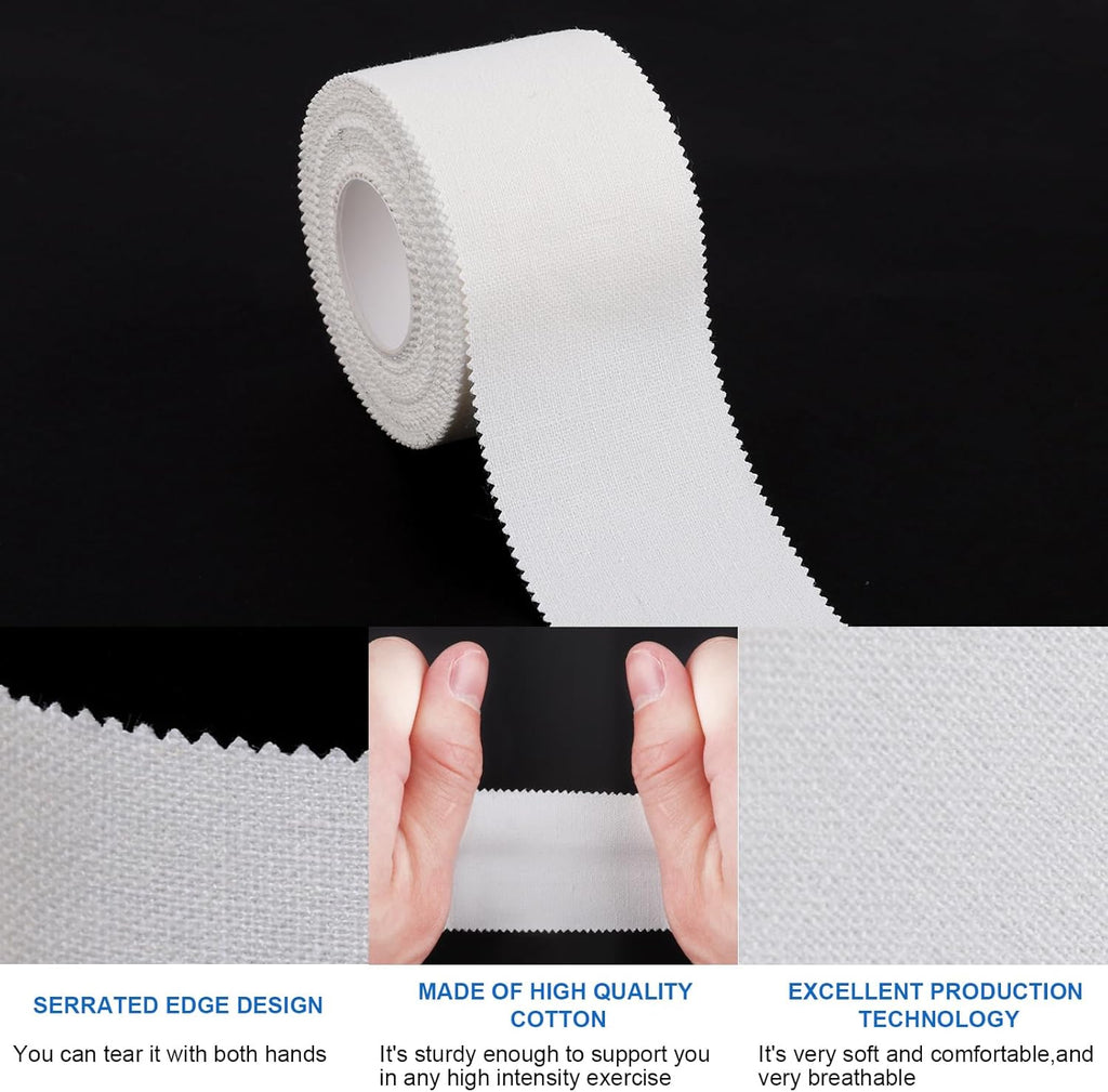 CHMI Athletic Tape, White Sports Tape, Cotton Latex-Free Roll for Gymnastics

