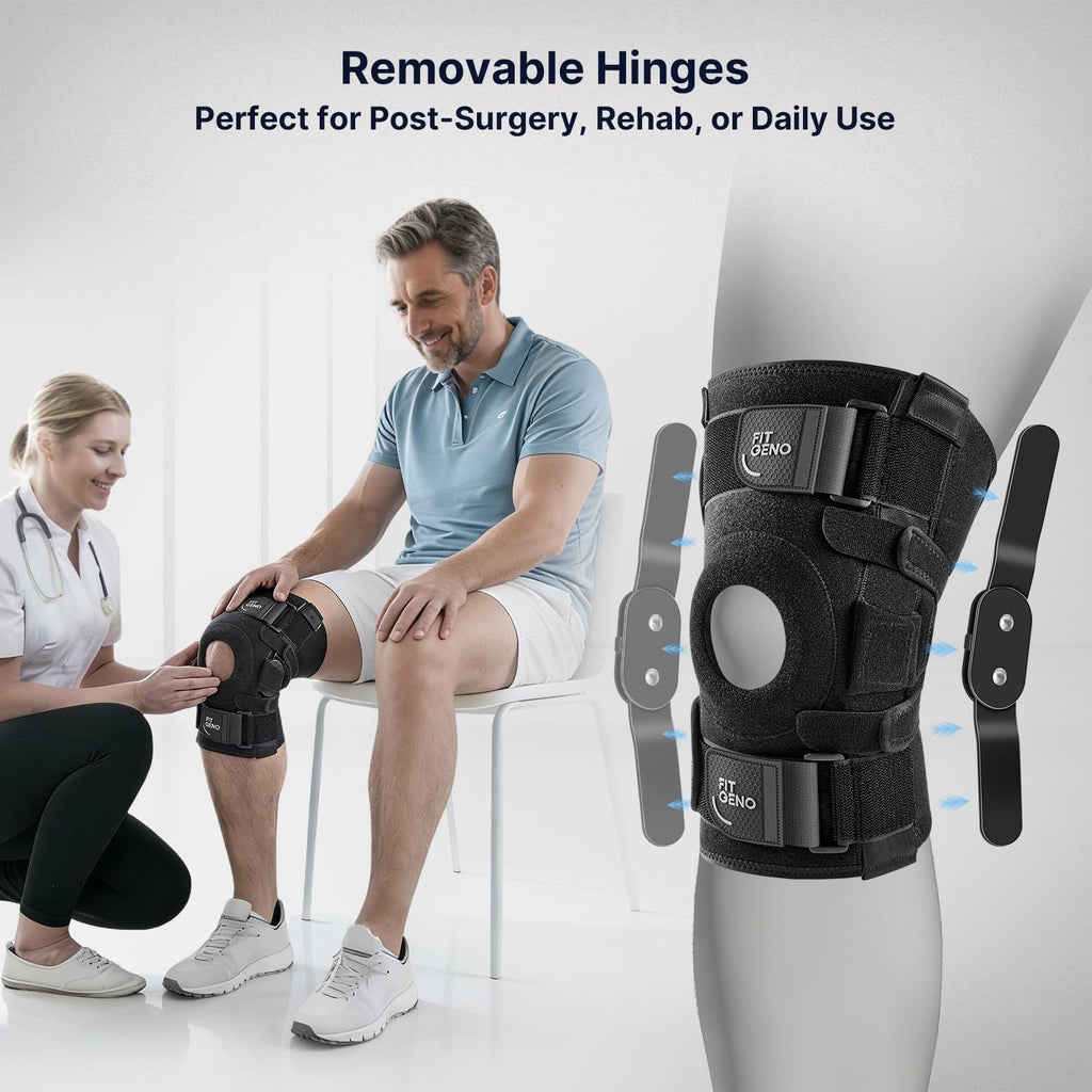 Fit Geno ReActive+ Hinged Knee Brace with Side Stabilizers and Removable Metal Hinges

