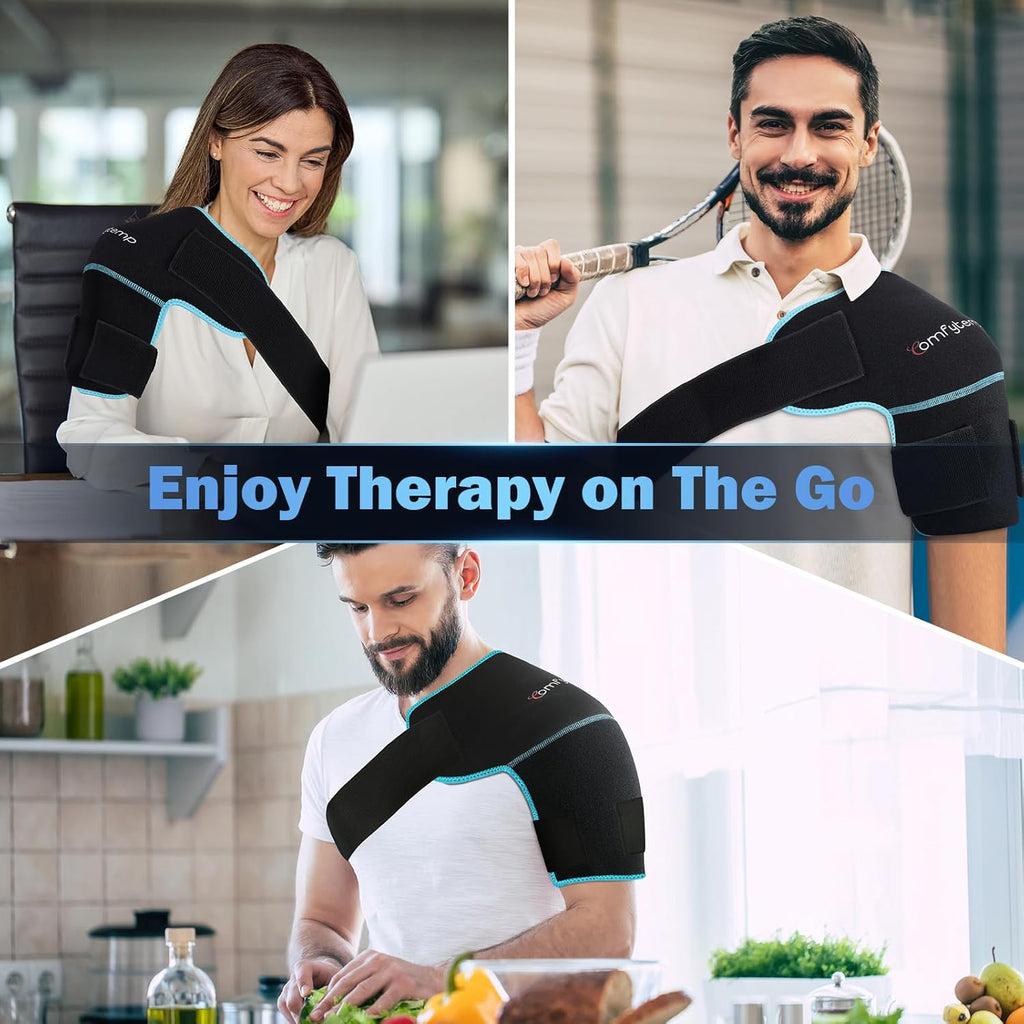 Comfytemp Shoulder Ice Wrap Compression Sleeve for Cold and Heat Therapy Relief

