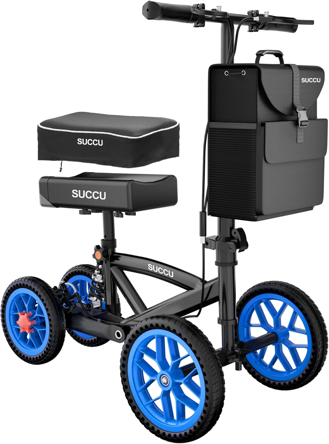 SUCCU Knee Scooter for Adults, Foldable Knee Walker with Disc Brake, 350 lb Cap

