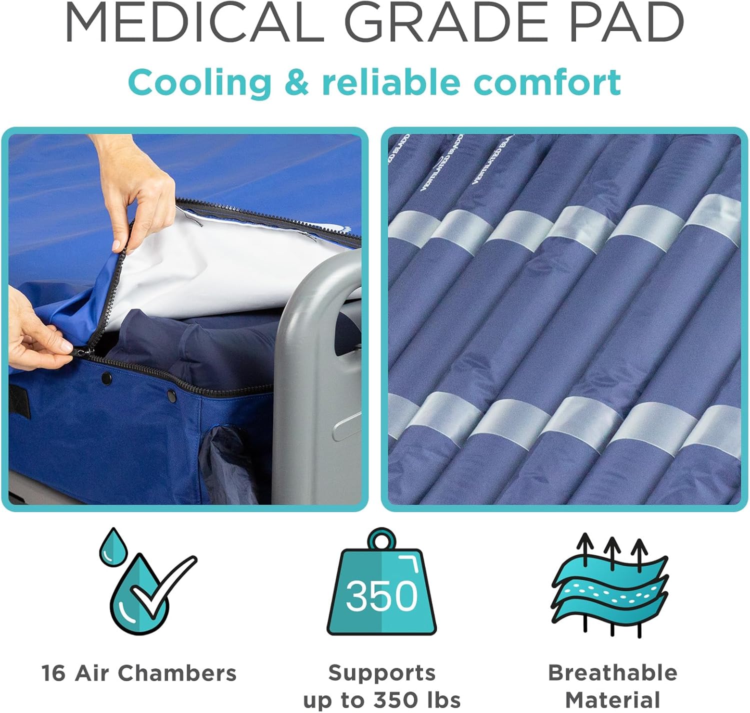 Vive Alternating Pressure Mattress Air Replacement Pump for Hospital Bed Topper

