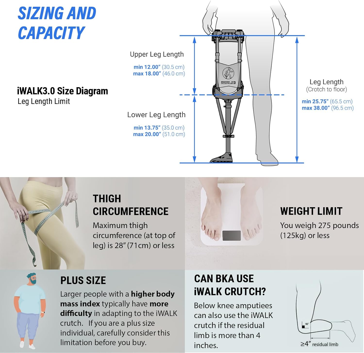 iWALK3.0 Hands-Free Knee Crutch for Lower Leg Injuries, Alternative to Crutches

