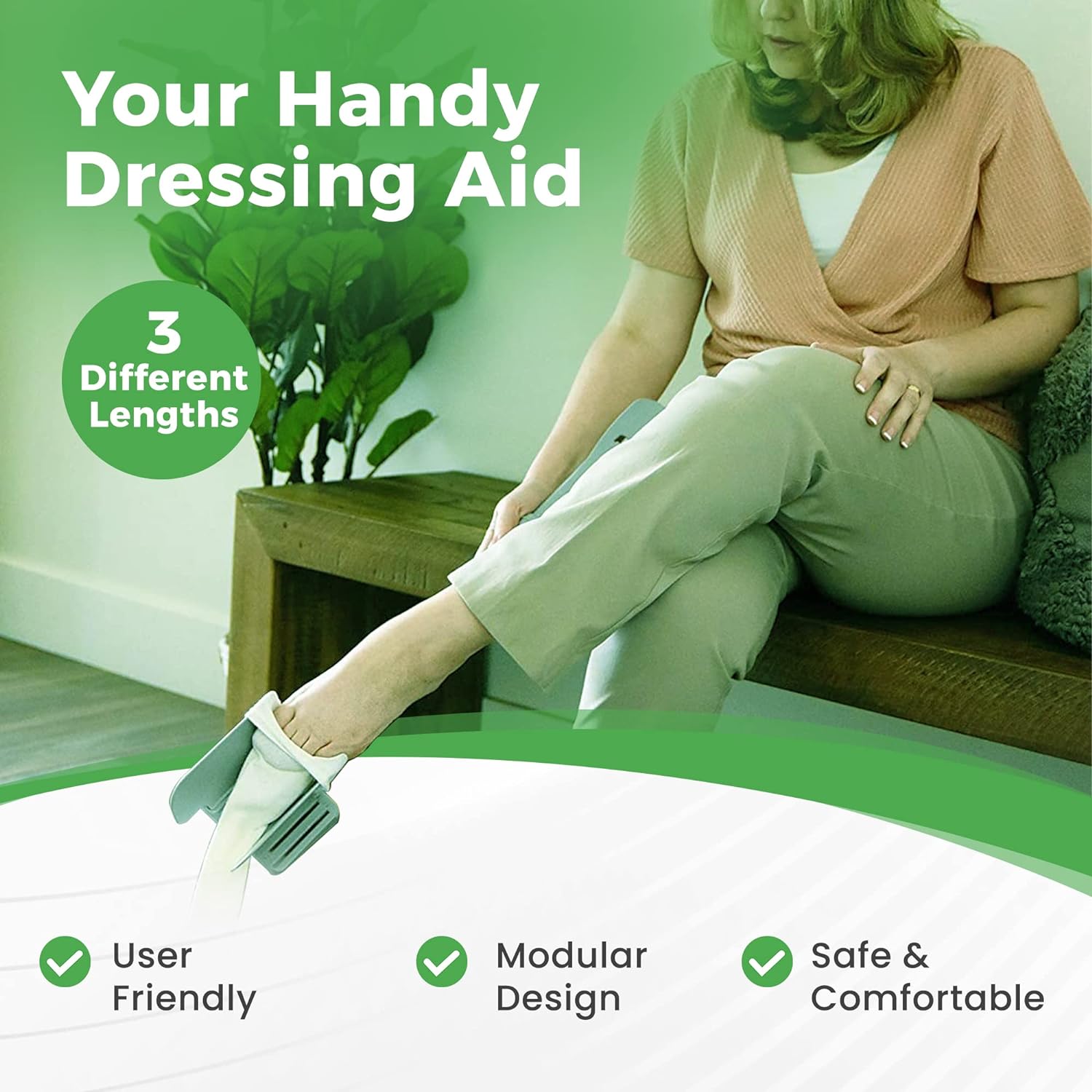 Sock Ox Adjustable Sock Aid with Built-in Long Shoe Horn for Easy Dressing

