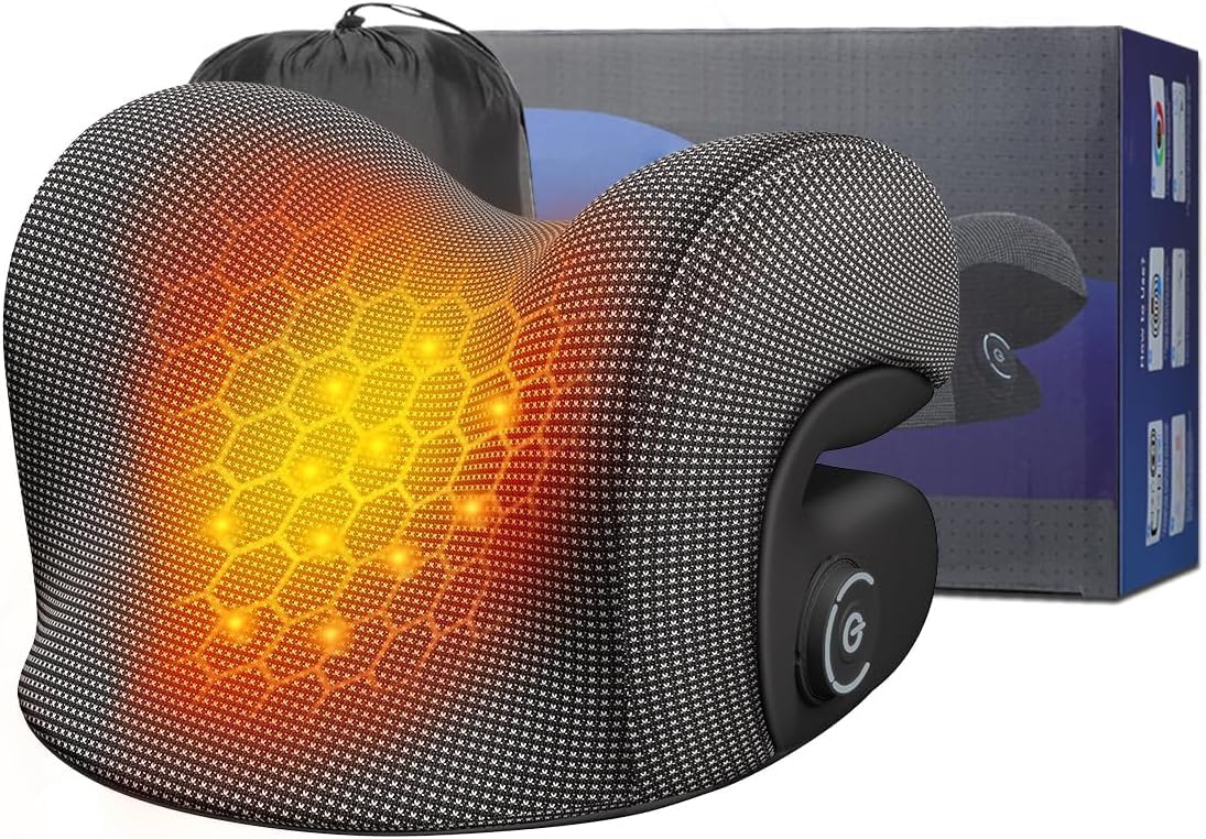 Wireless Heated Neck Stretcher, Cervical Traction Device with Heating Pad

