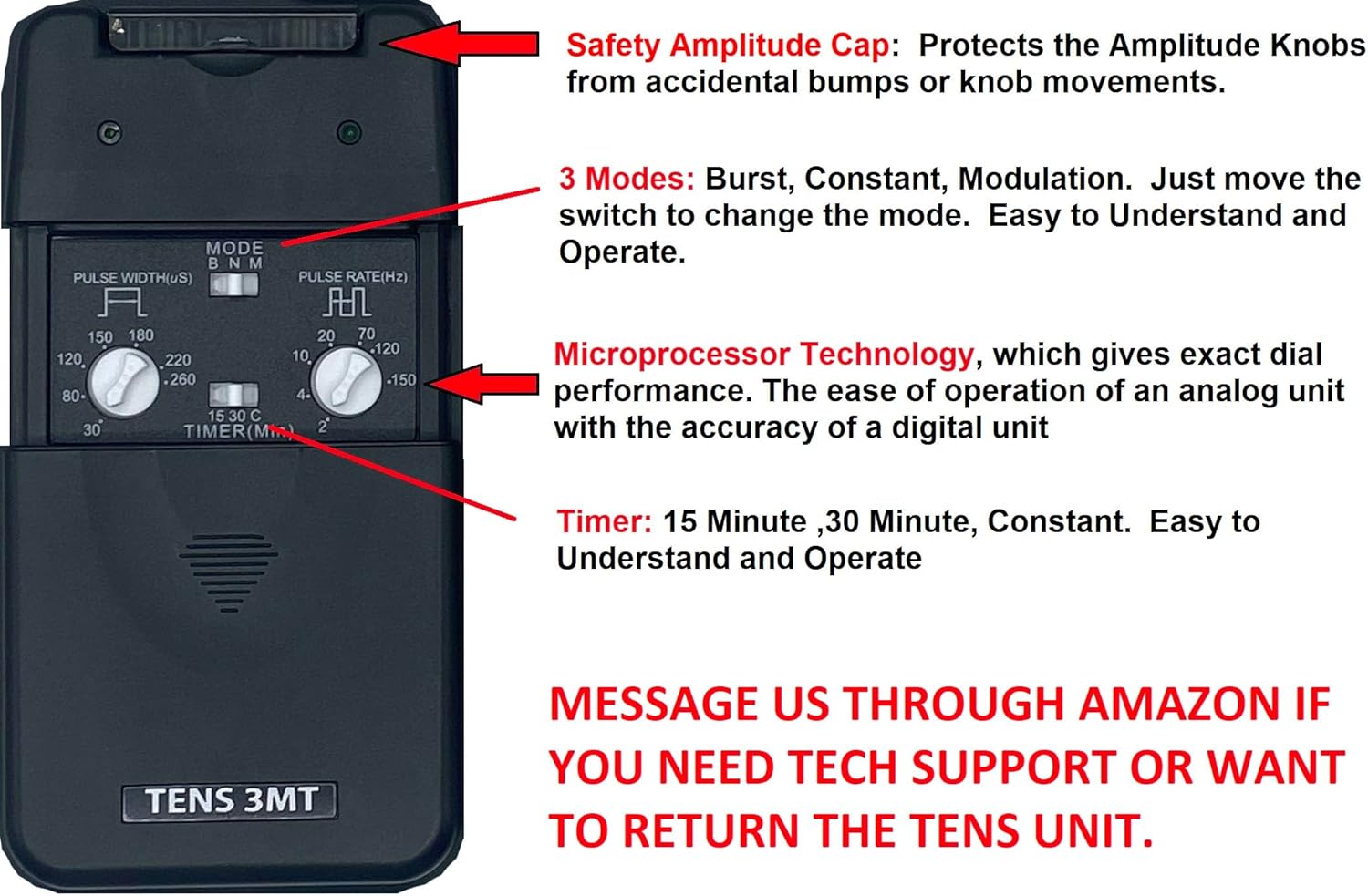 Therapist’s Choice Dual Channel TENS Unit Muscle Stimulator for Back and Neck Pain

