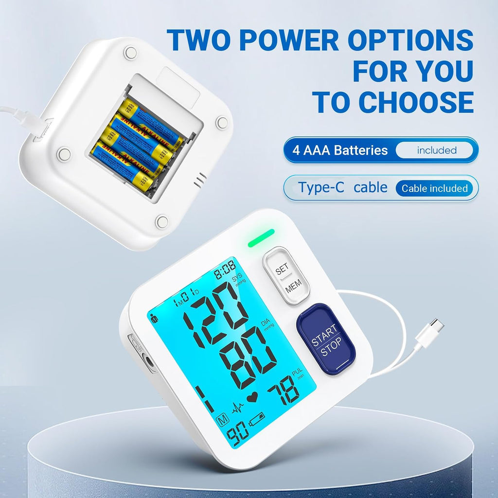 ALPHAGOMED Automatic Upper Arm Blood Pressure Monitor with Backlit LCD, USB

