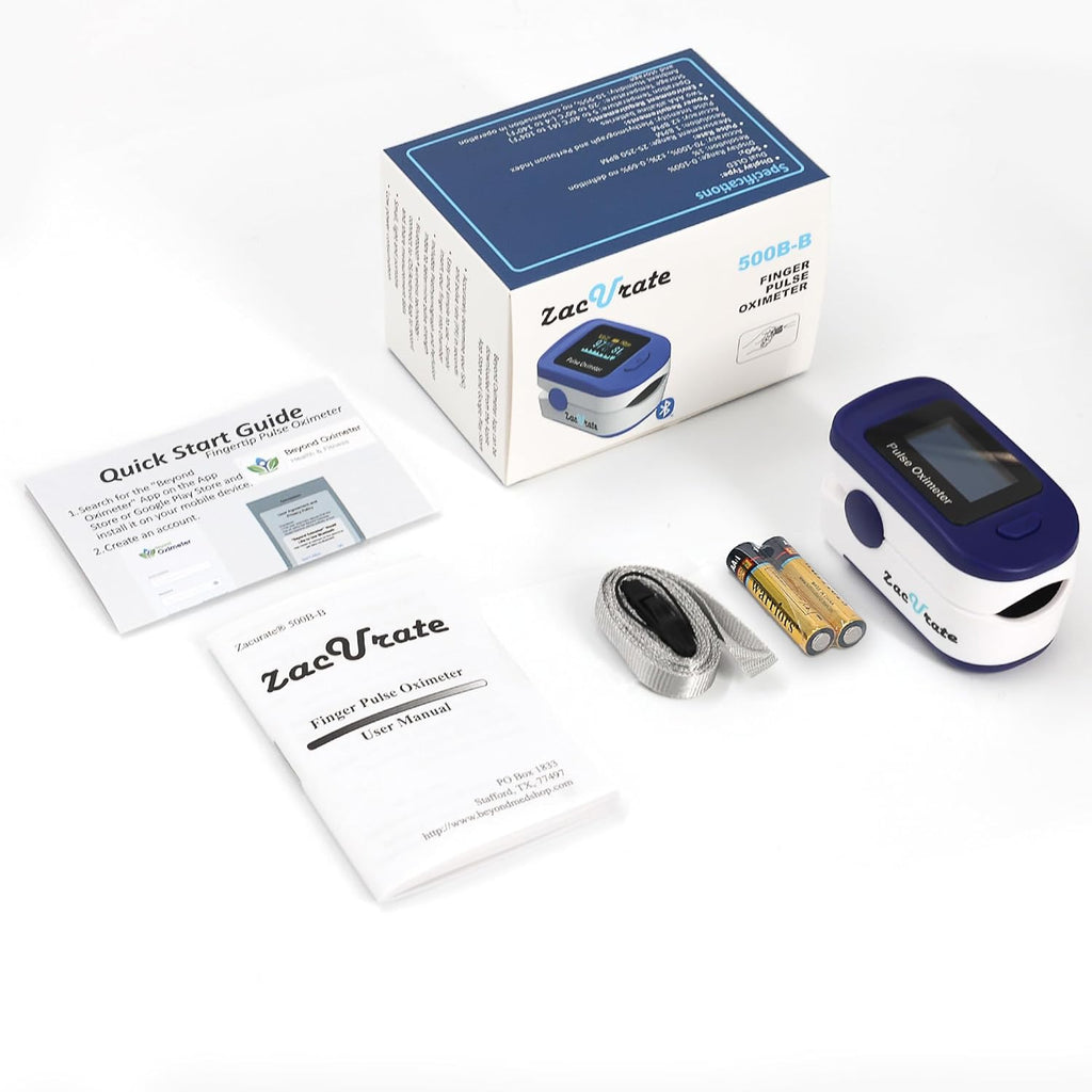 Zacurate 500B-B Wireless Bluetooth Fingertip Pulse Oximeter for SpO2 and Pulse

