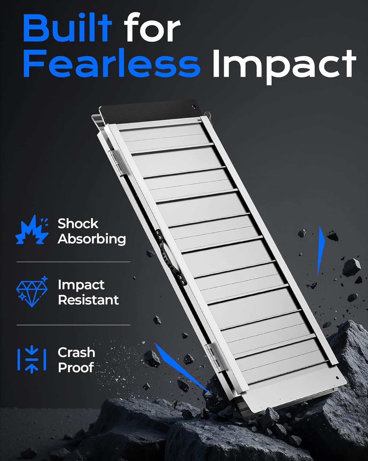 Portable Wheelchair Ramp for Steps, Non-Slip Aluminum, 800 lb Capacity


