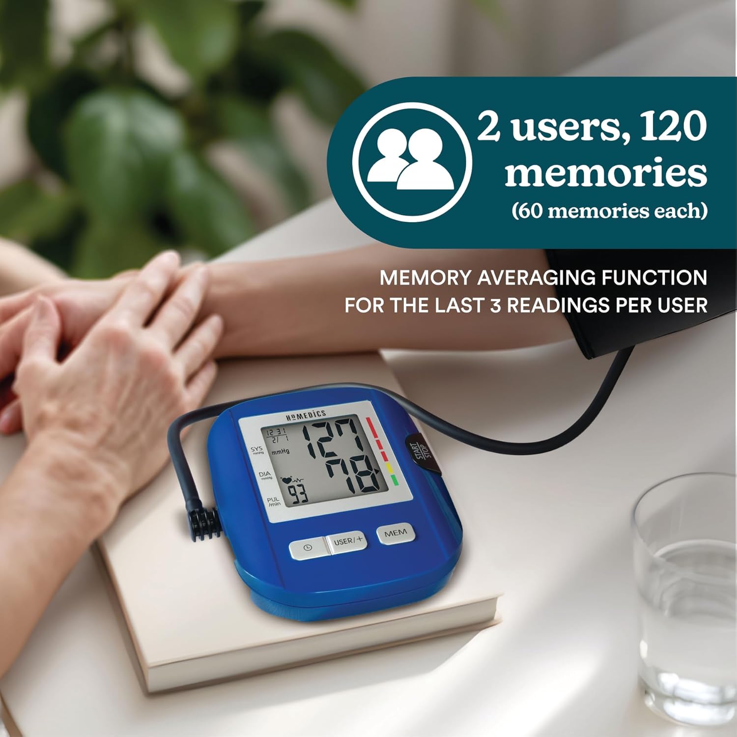 HoMedics Upper Arm Automatic Blood Pressure Monitor with One-Touch Operation

