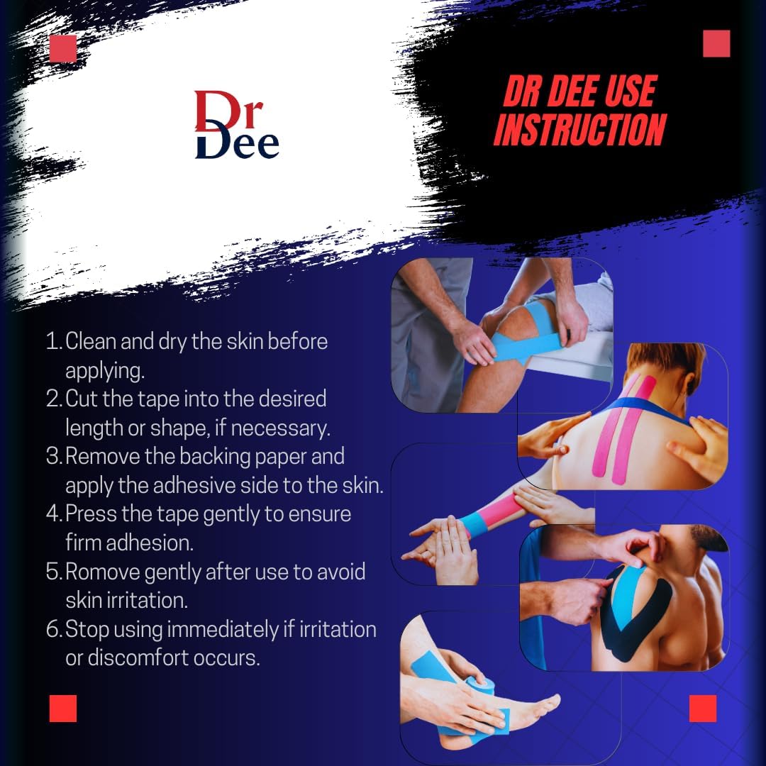 KT Tape Pre-Cut Kinesiology Sports Muscle Tape, Elastic Waterproof 4 Rolls

