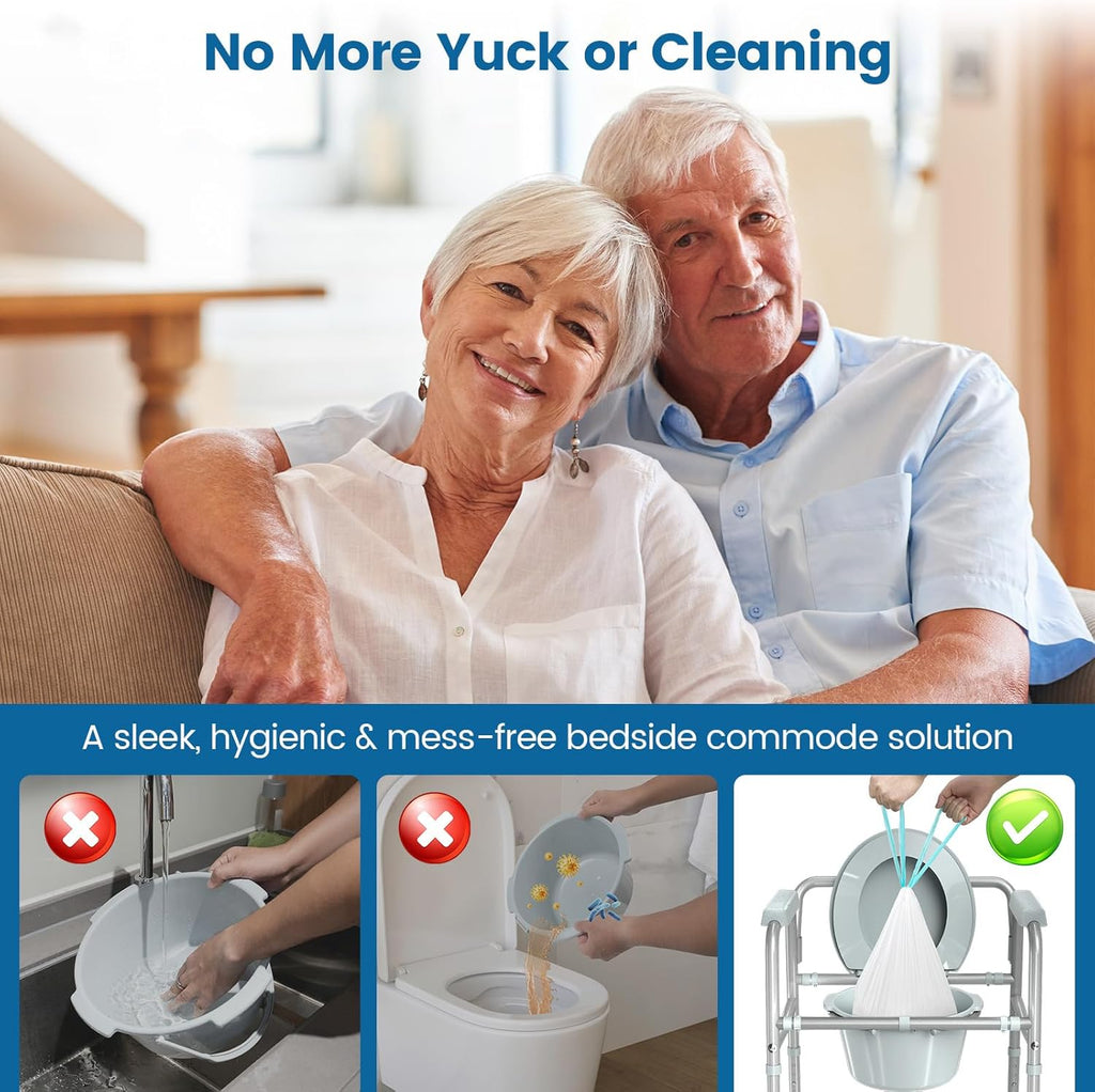 HOMLAND Commode Liners with Absorbent Inserts, Leak-Proof Portable Toilet Liners

