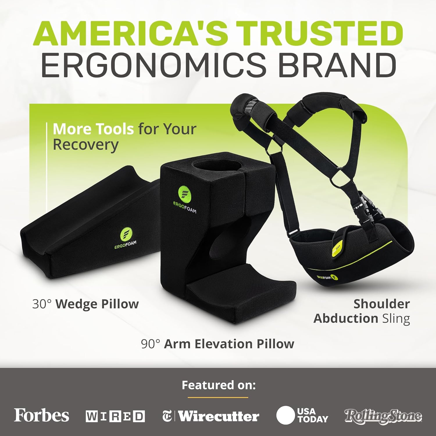 ErgoFoam Abduction Shoulder Sling with Pillow for Rotator Cuff Surgery Recovery

