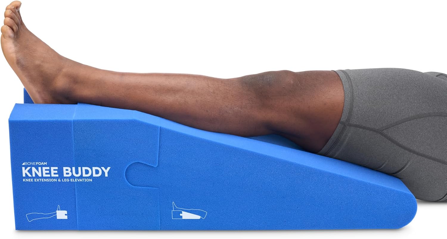 BoneFoam Knee Buddy Extension & Elevation Rehab Pillow for Post-Knee Surgery

