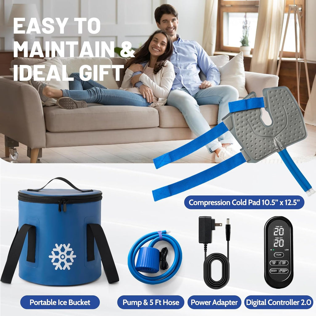 GALINAND Portable Cold Therapy Machine for Knee After Surgery, Ice Compression Wrap


