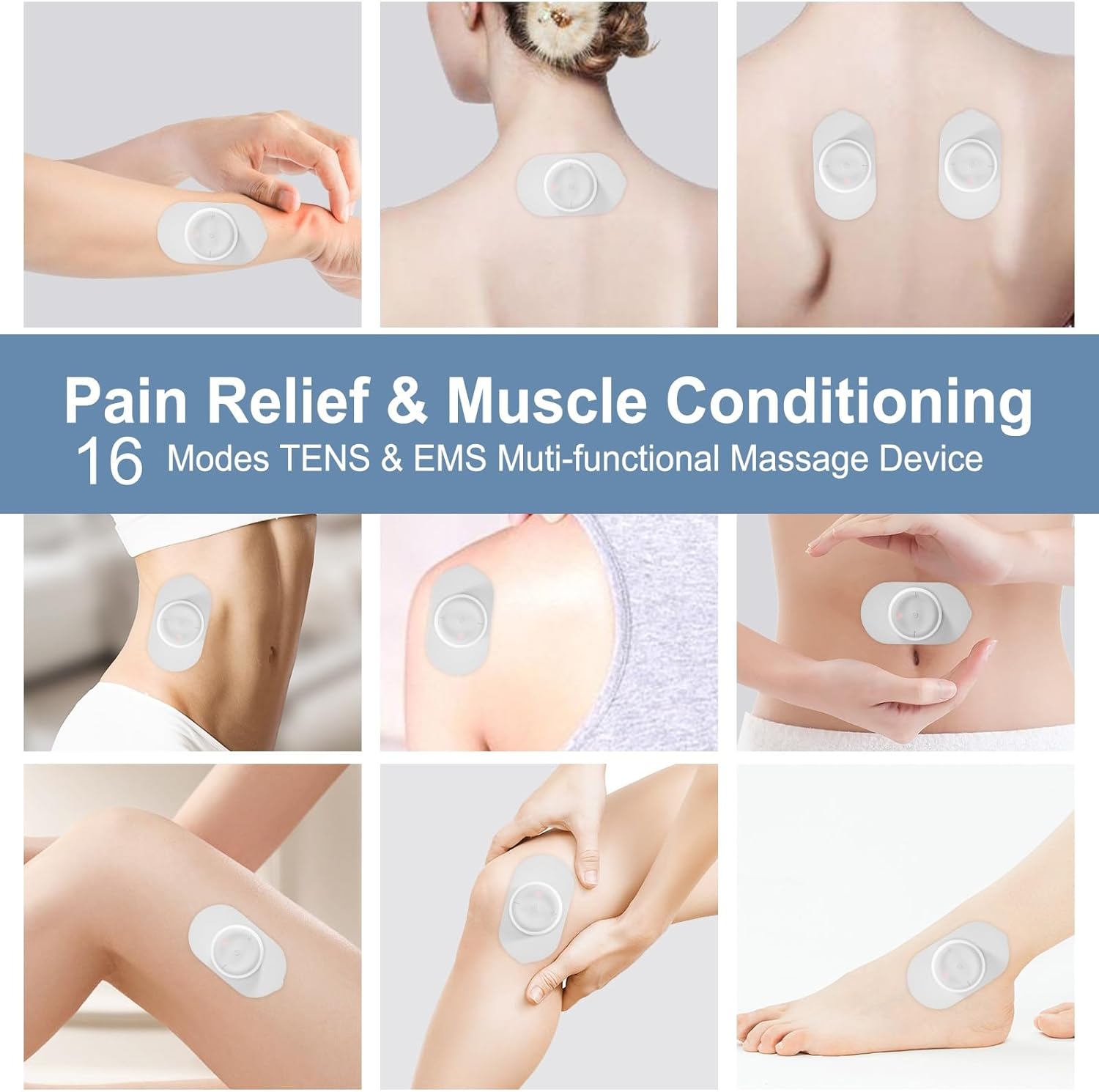 MASGRE Dual Channel Wireless TENS Unit EMS Muscle Stimulator Rechargeable

