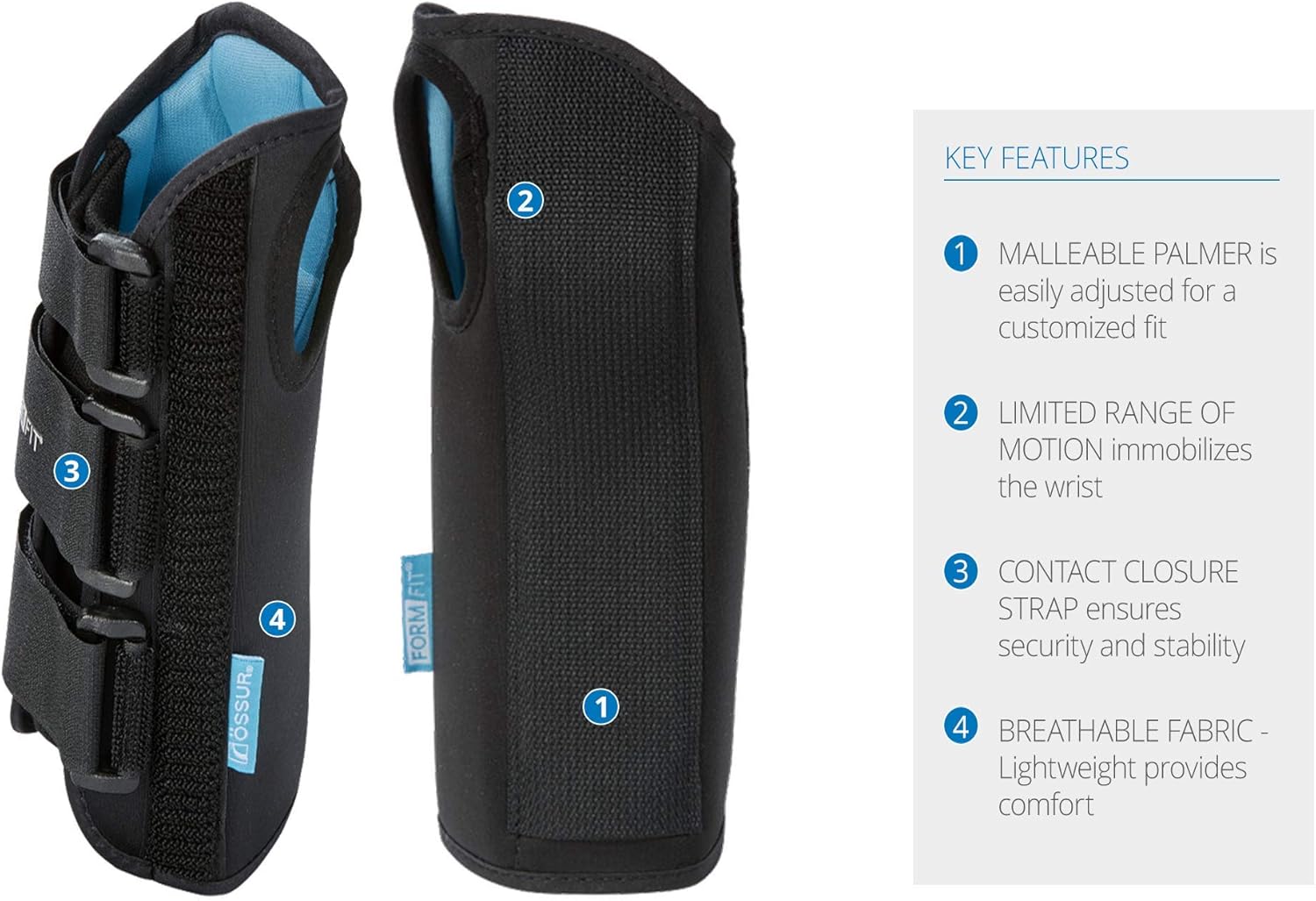 Ossur Formfit Wrist Brace for Tendonitis, Carpal Tunnel, Soft Tissue Injuries

