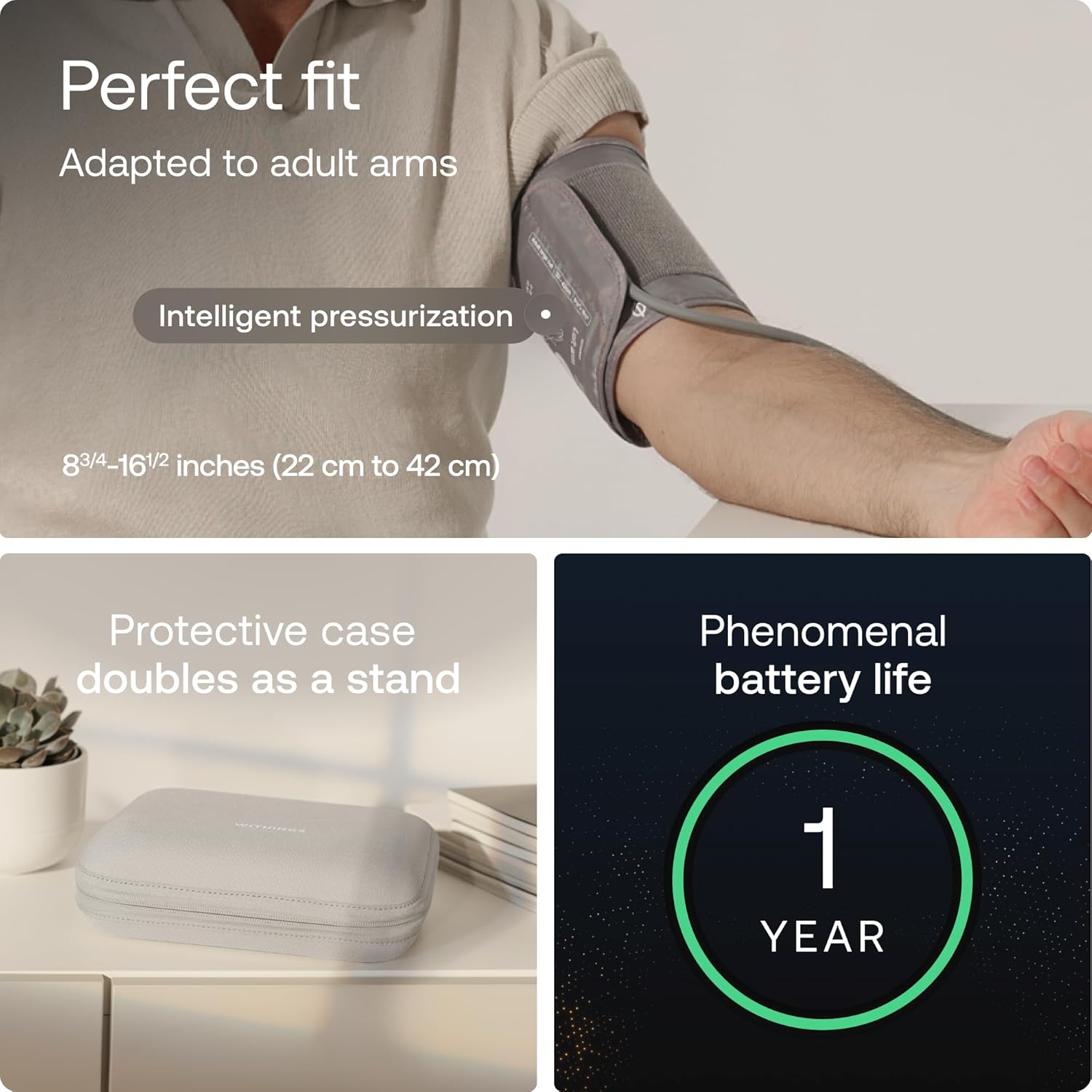 Withings BPM Vision Smart Arm Blood Pressure Monitor, FDA-Cleared, Wi-Fi/Bluetooth

