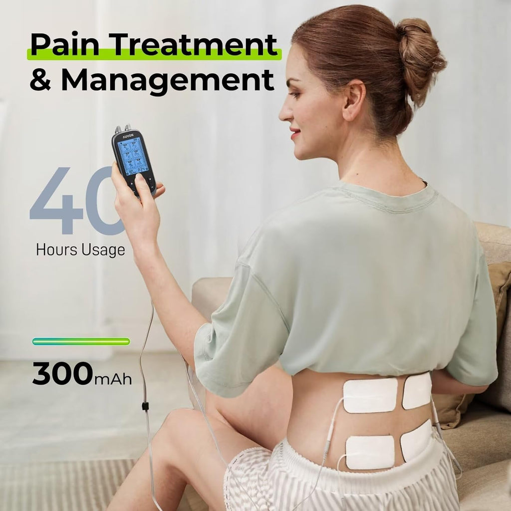 AUVON 3-in-1 TENS EMS Relax Muscle Stimulator with 40 Intensities and 24 Modes


