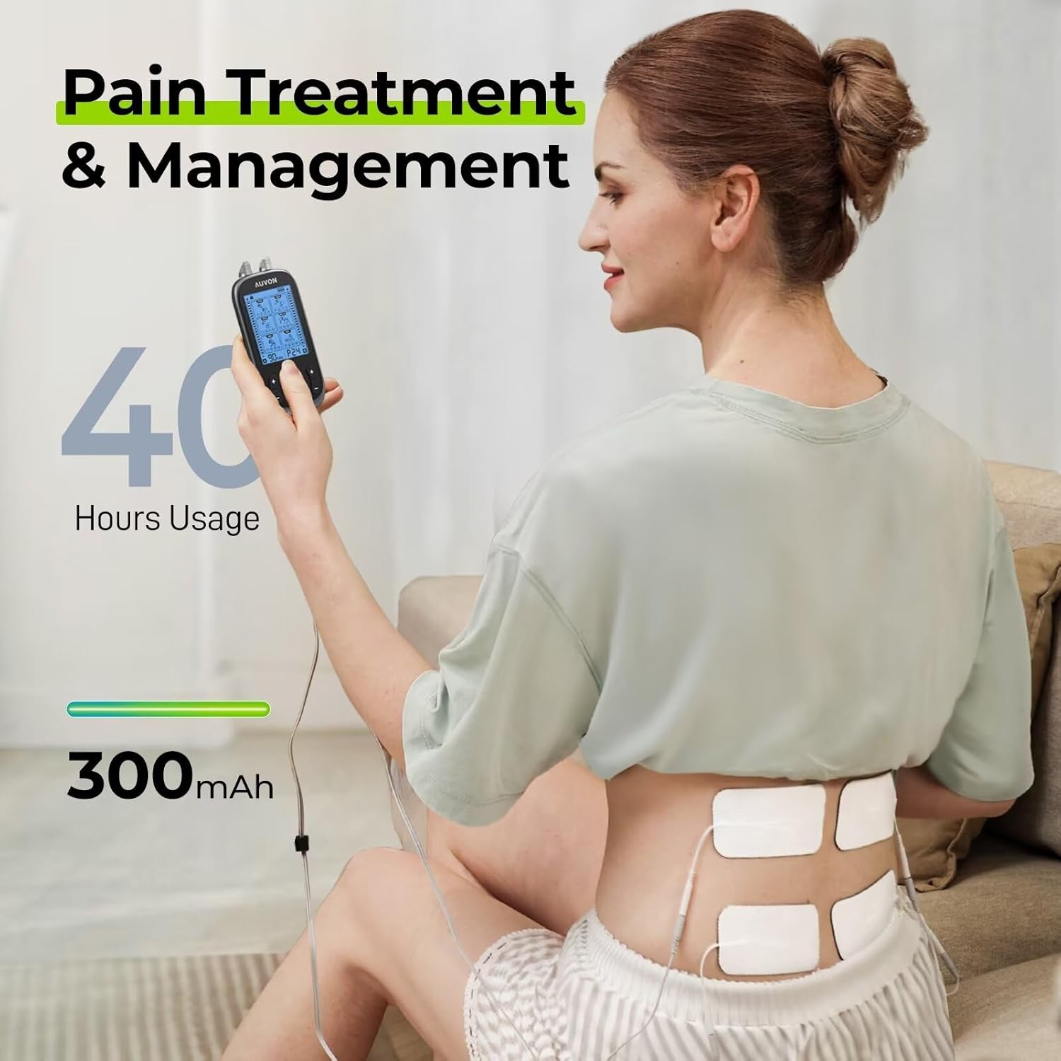 AUVON 3-in-1 TENS EMS Relax Muscle Stimulator with 40 Intensities and 24 Modes

