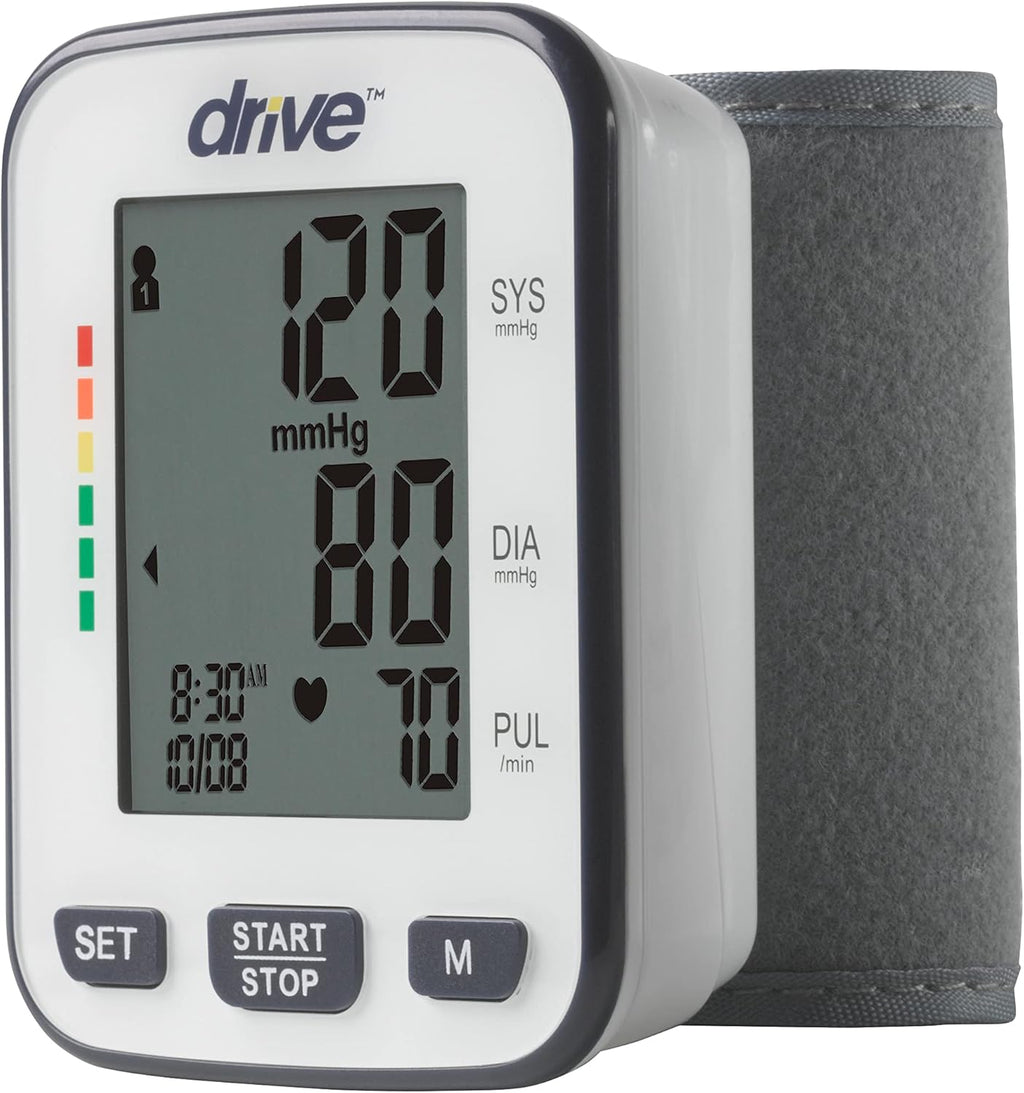 Drive Medical Automatic Deluxe Wrist Blood Pressure Monitor with LCD Display

