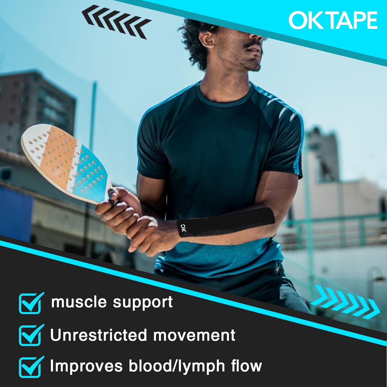 OK TAPE Kinesiology Tape Precut Cotton Elastic Athletic Tape Latex Free, 4 Rolls

