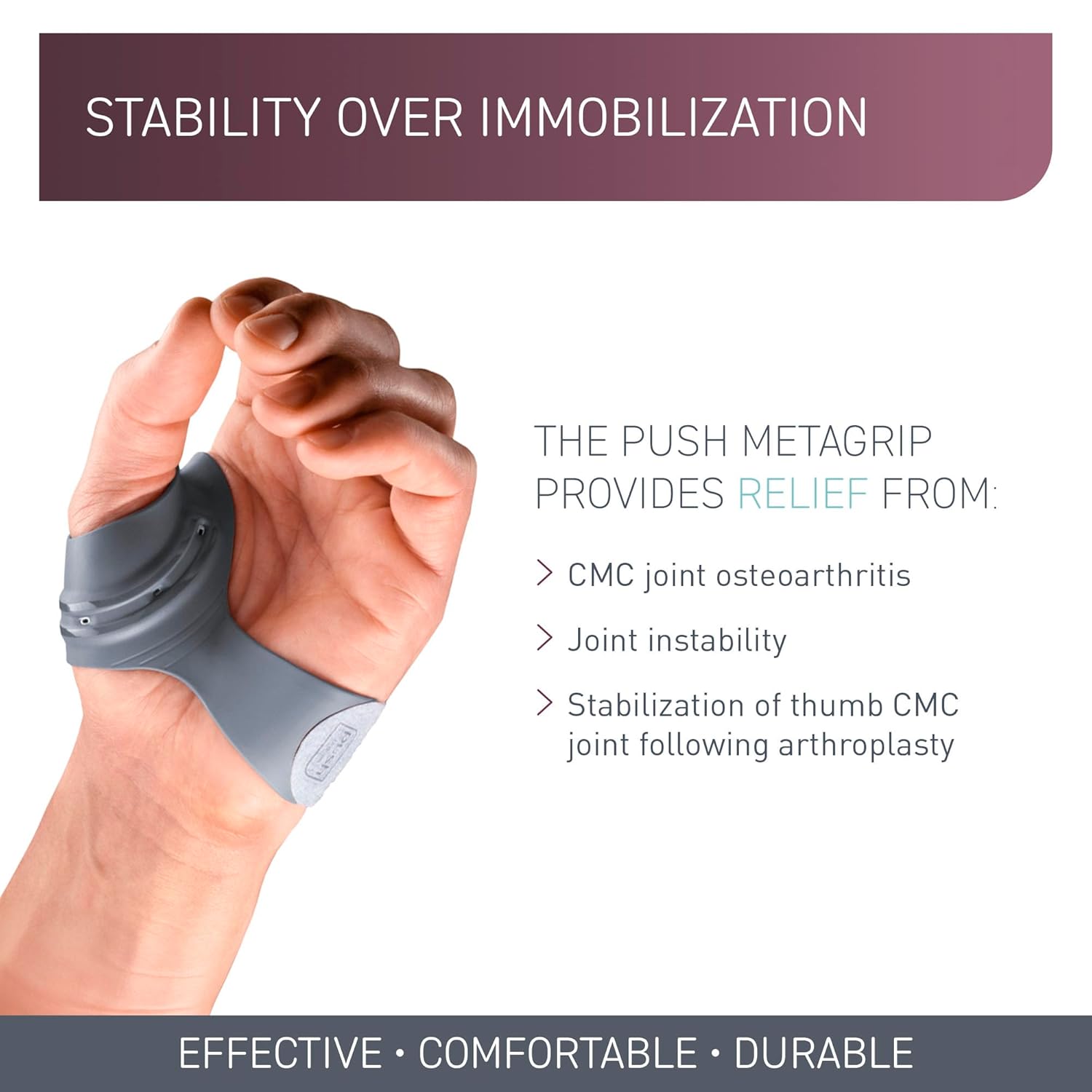 PUSH MetaGrip CMC Thumb Brace for Arthritis Thumb CMC Joint Stabilizer Support

