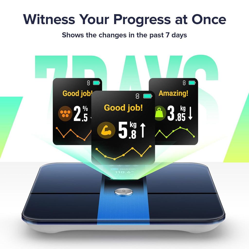 RunStar Smart Bathroom Scale Body Composition Analyzer with BMI and Body Fat


