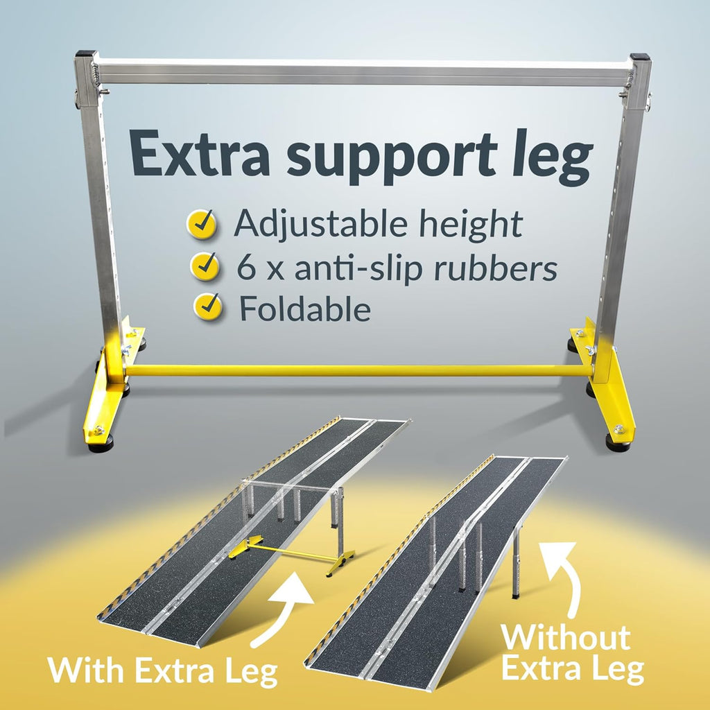 MAASTERS Portable Aluminum Wheelchair Ramp, 14 ft Folding Ramp, 600 lb Capacity

