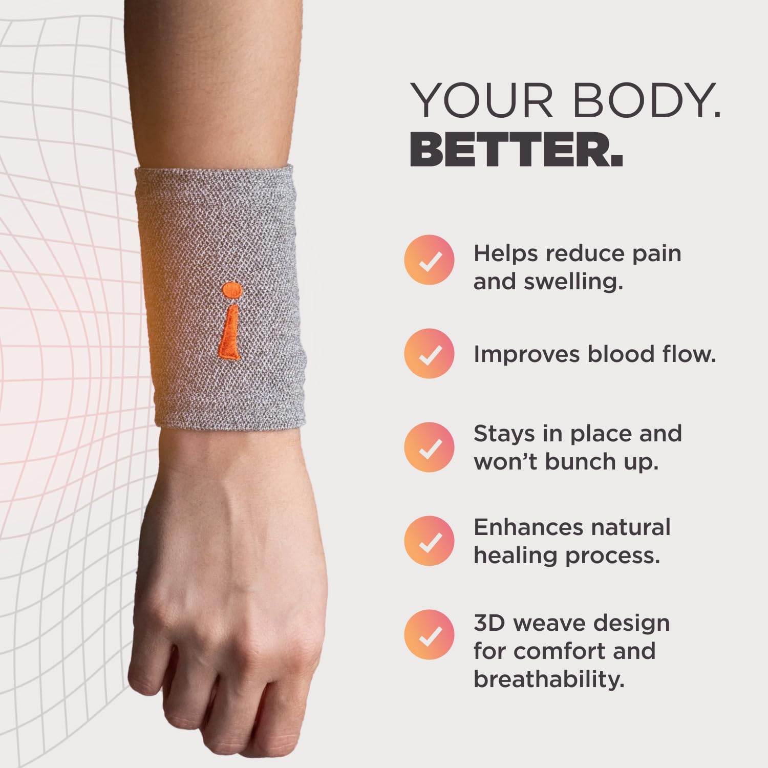 Incrediwear Wrist Sleeve Wrist Brace for Inflammation, Swelling & Joint Pain Relief

