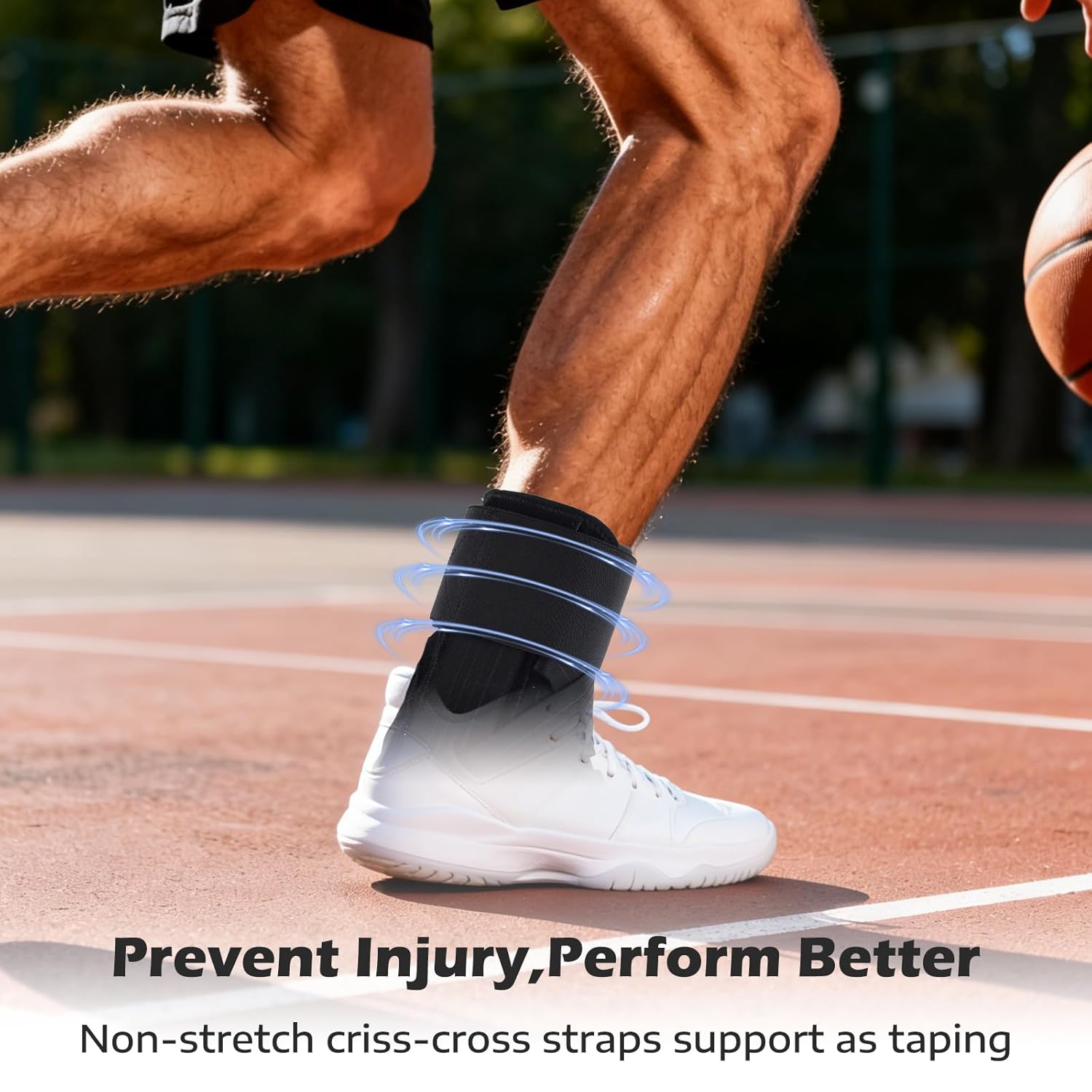 Ankle Brace for Sprained Ankle Support, Adjustable Breathable Stabilizer

