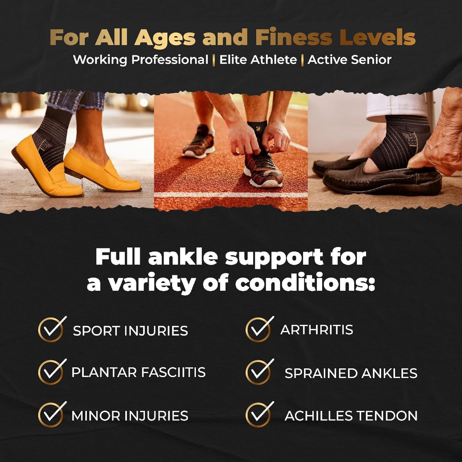 CopperJoint Athletic Ankle Compression Sleeve, Breathable Pull-On Brace for Support

