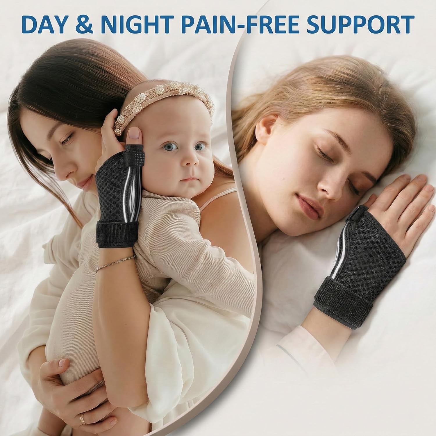 Thumb Spica Splint Brace with Adjustable Straps for De Quervain’s Thumb Pain

