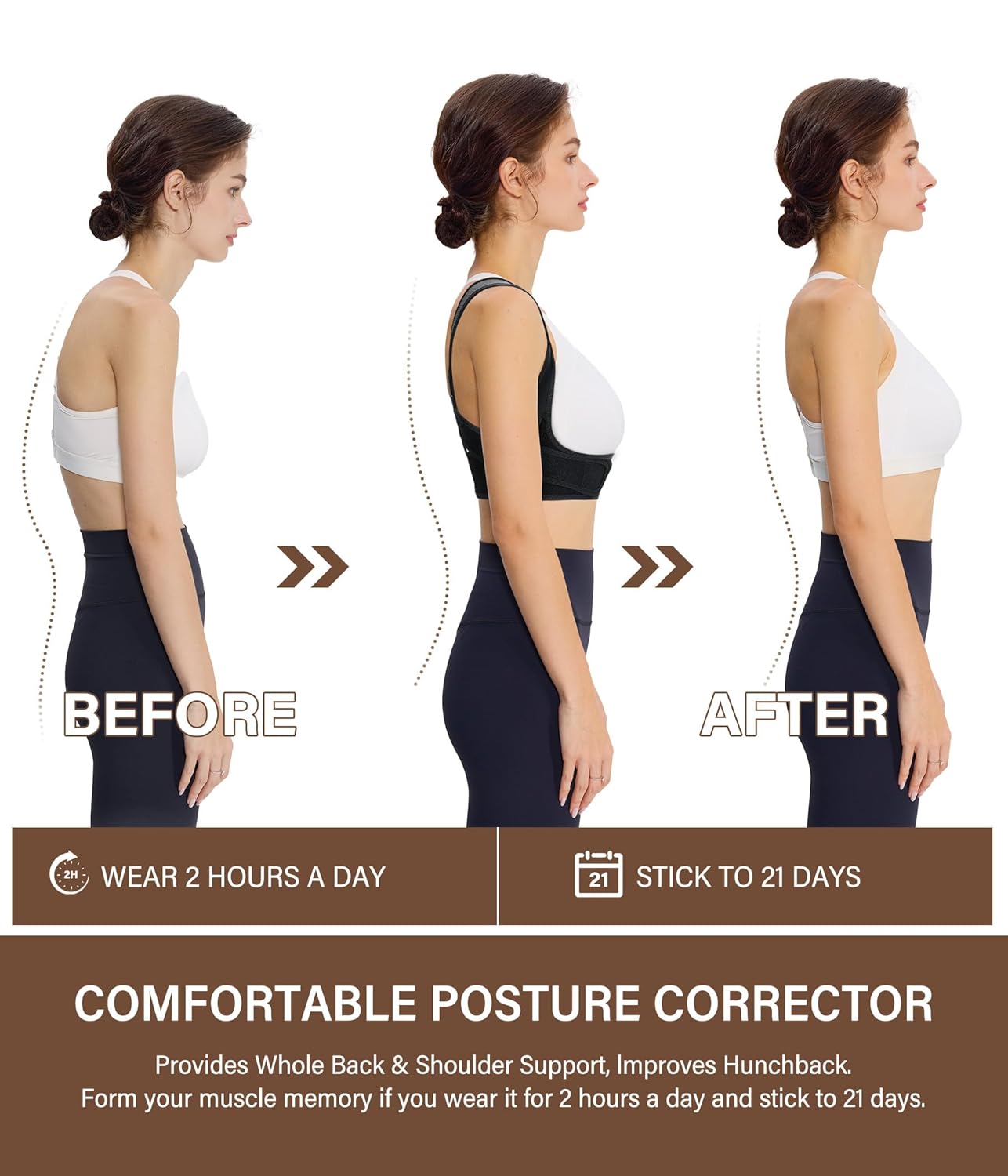URSEXYLY Posture Corrector for Women Breathable Back Brace Adjustable Support


