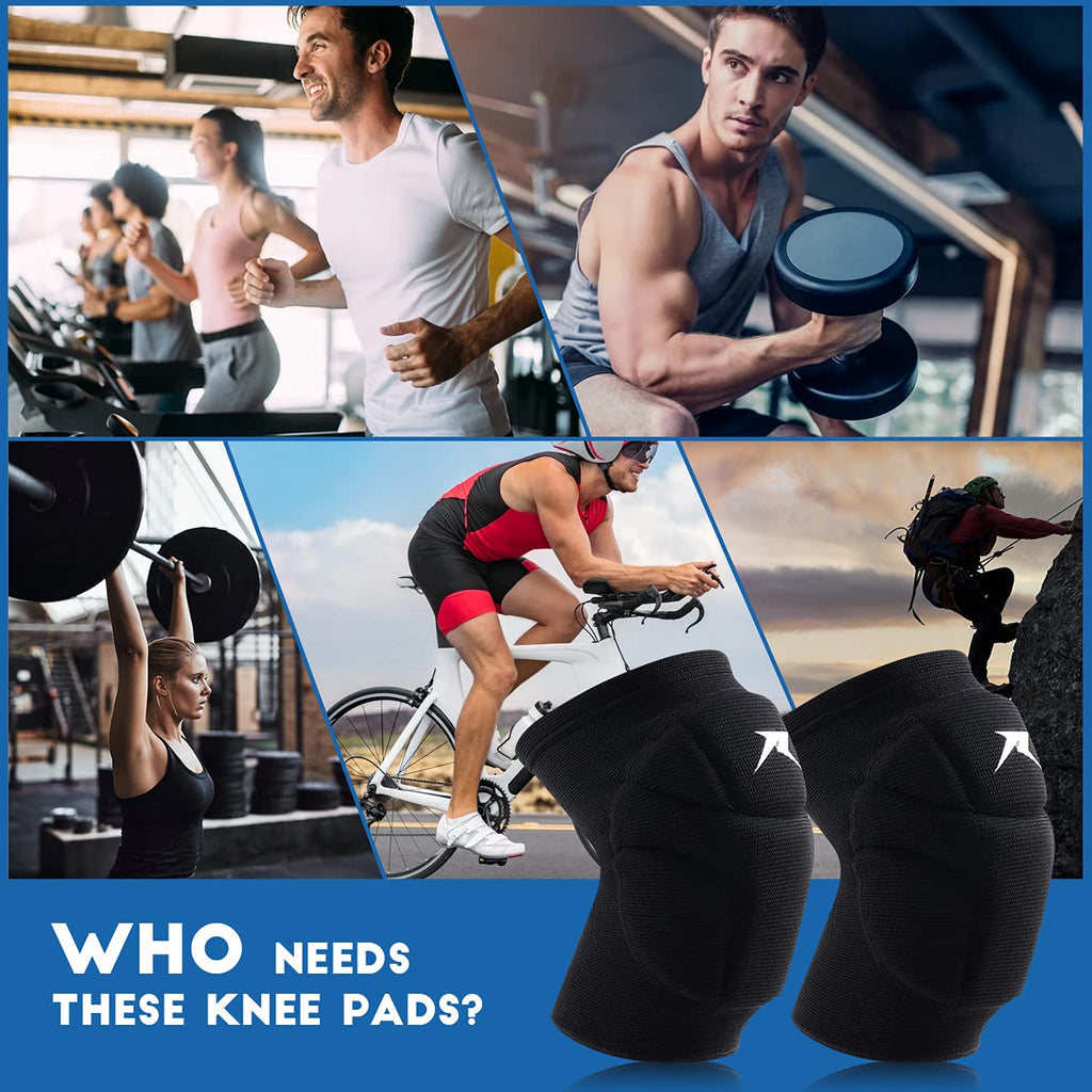 Volleyball Knee Pads Compression Sleeve Support with Shock-Absorbing Contoured Pads

