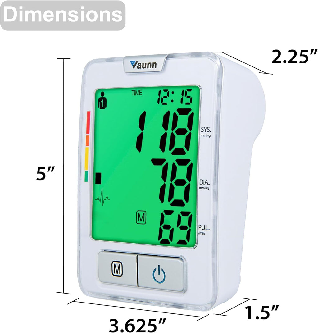 Vaunn Automatic Upper Arm Blood Pressure Monitor with SmartCheck and Irregular Pulse

