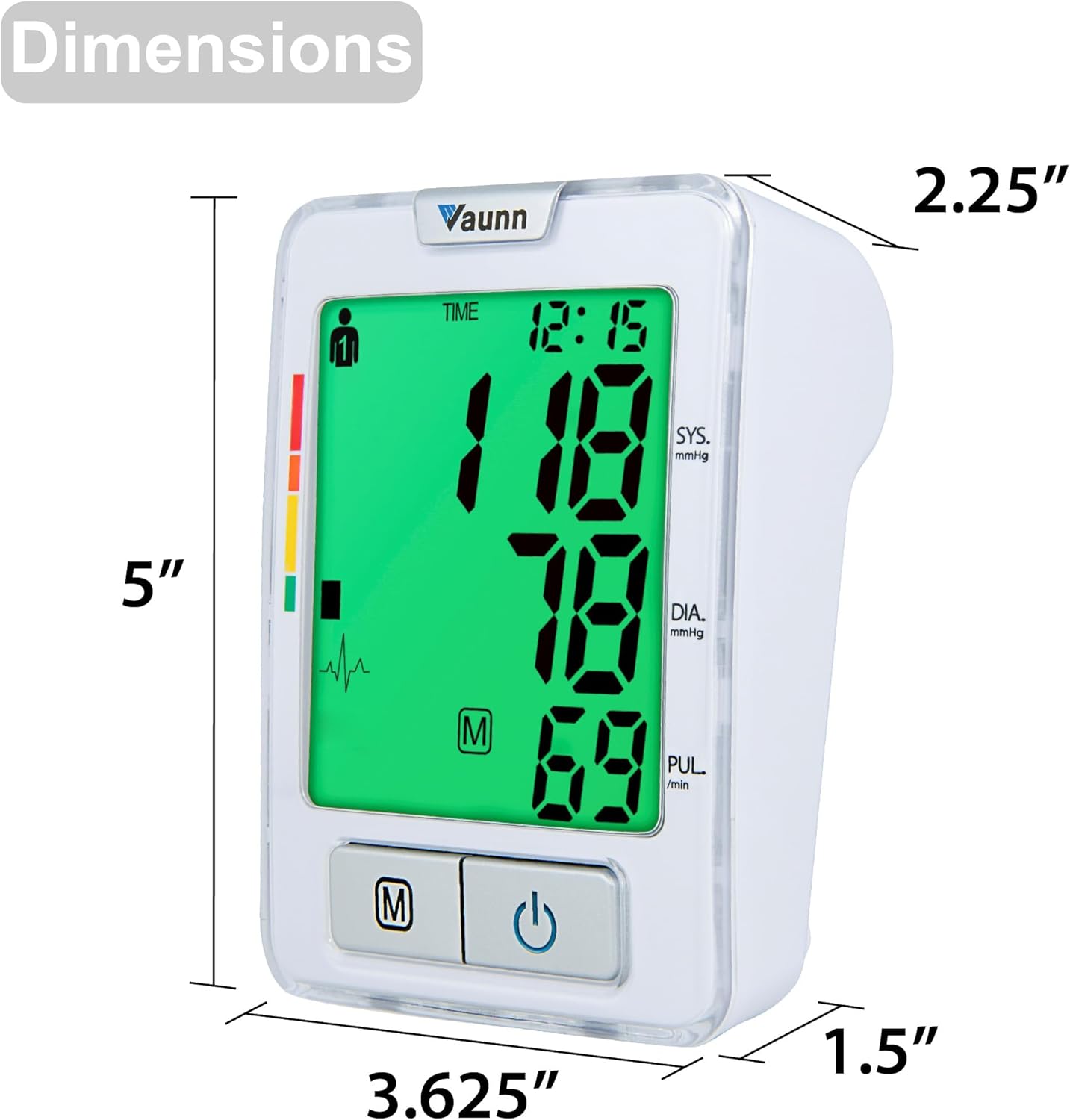 Vaunn Automatic Upper Arm Blood Pressure Monitor with SmartCheck and Irregular Pulse

