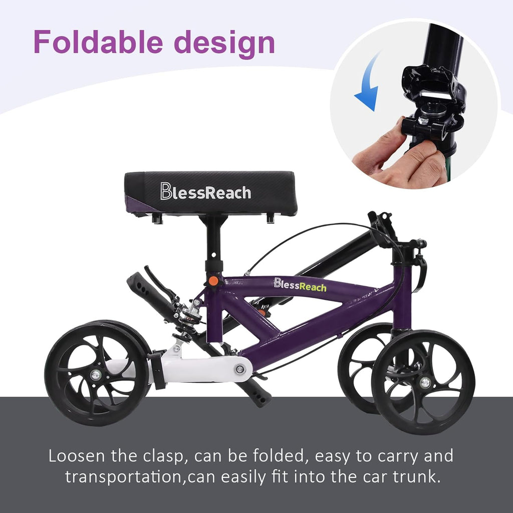 BlessReach Steerable Knee Walker Deluxe Medical Scooter for Foot and Ankle Injuries

