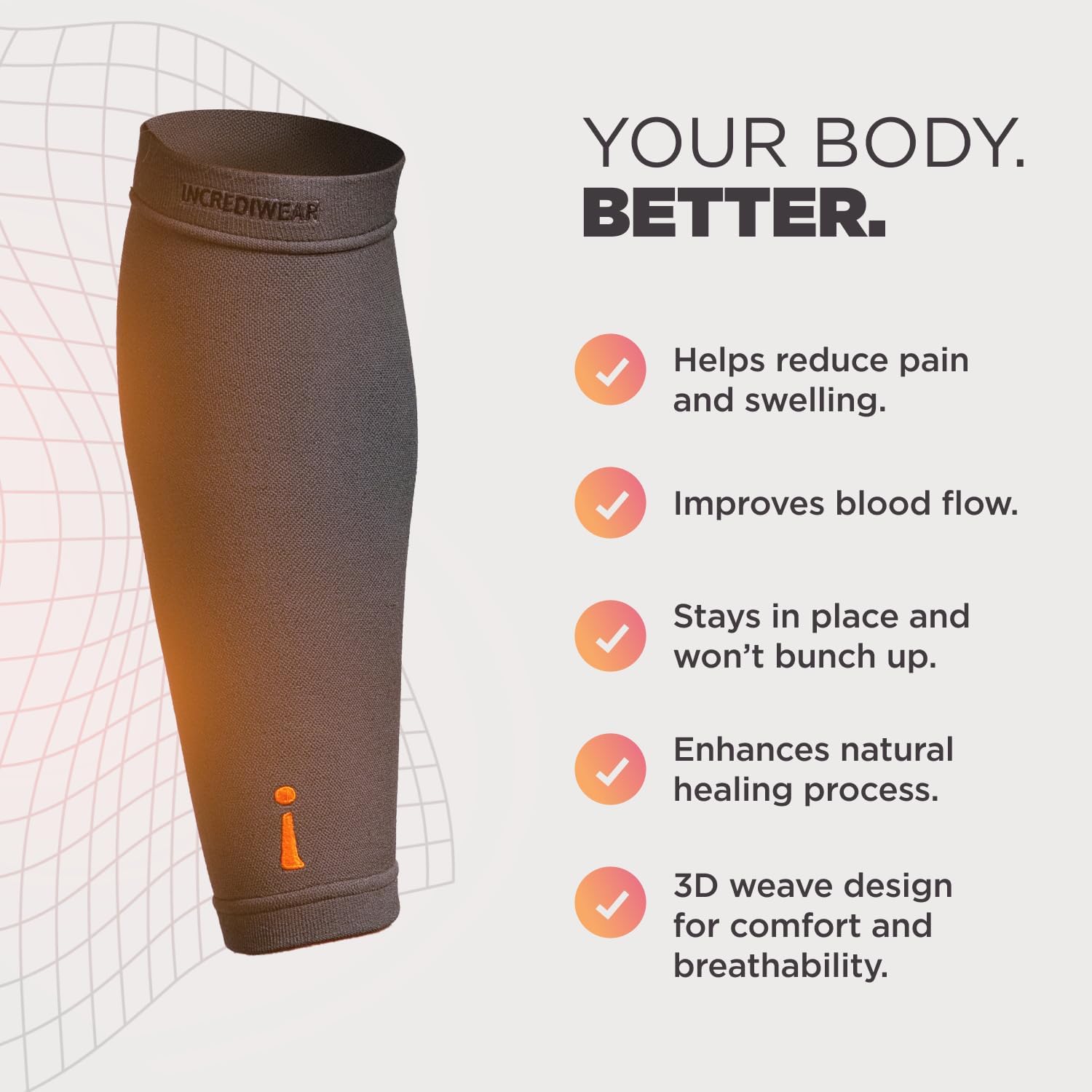 Incrediwear Calf Compression Sleeve for Men and Women for Muscle Pain Relief

