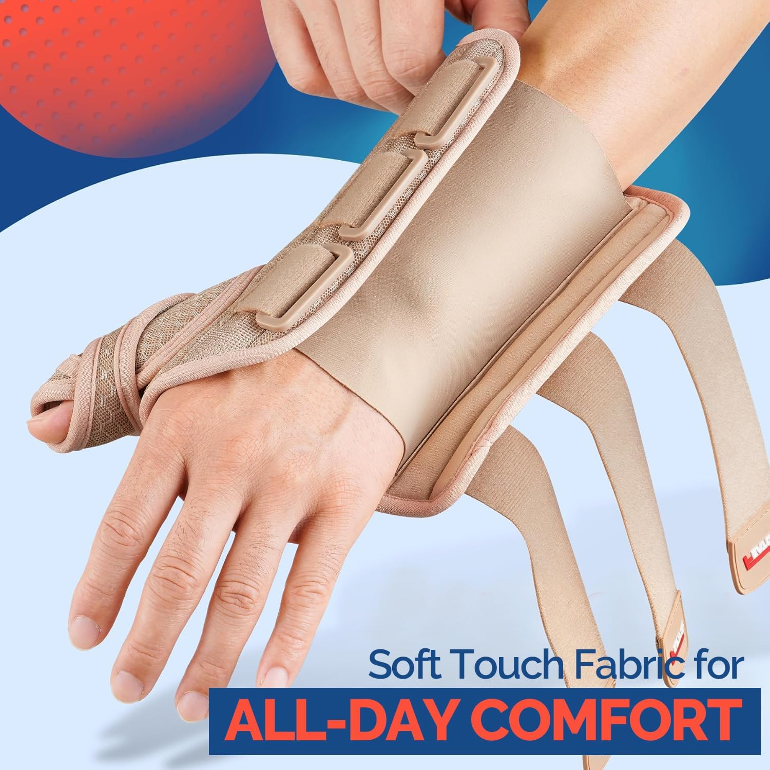 FEATOL Thumb Spica Splint Wrist Brace for Carpal Tunnel and De Quervain Night Support

