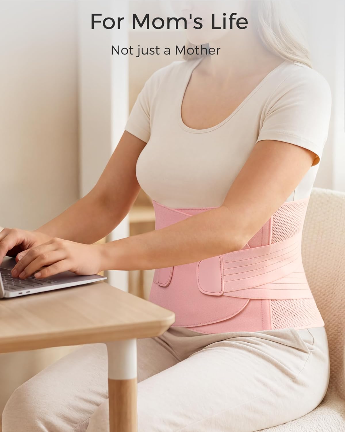 FREETOO Postpartum Belly Band Abdominal Binder with Adjustable Compression Support


