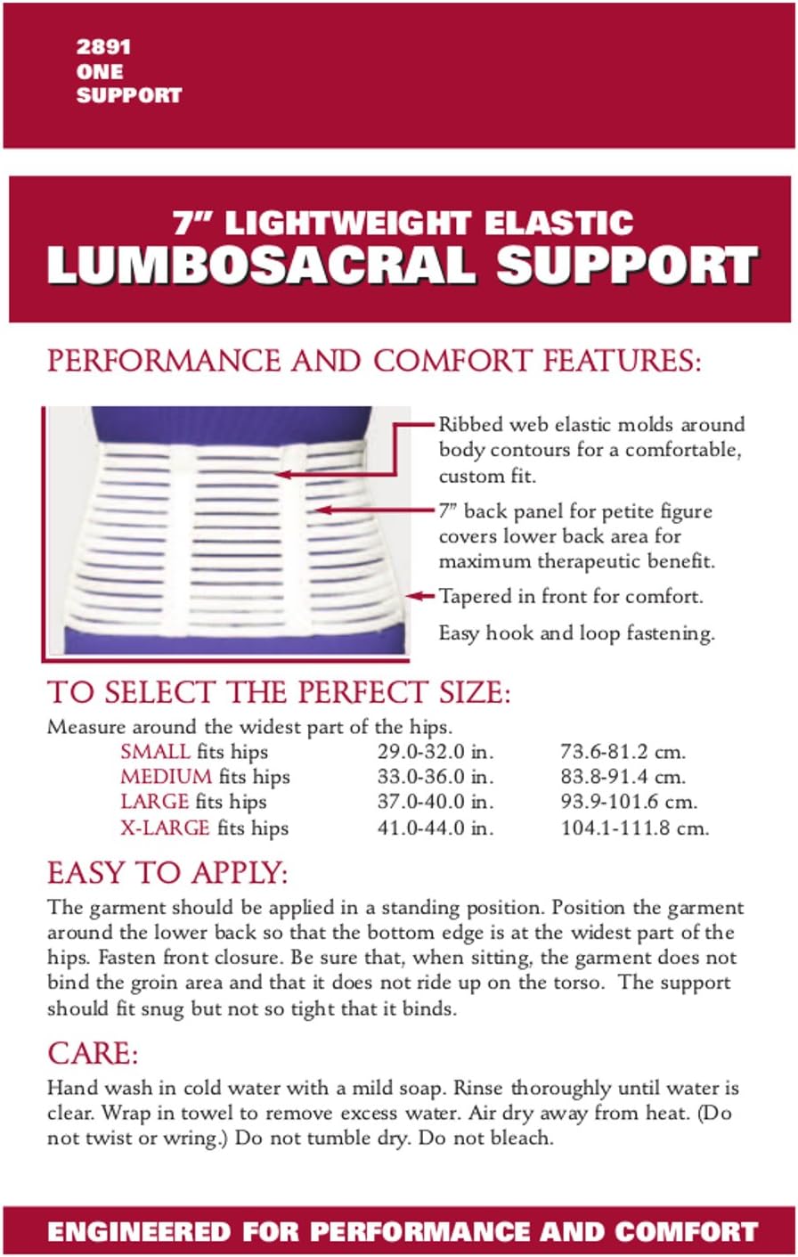 OTC Lumbosacral Support, 7-inch Lightweight Elastic Back Brace

