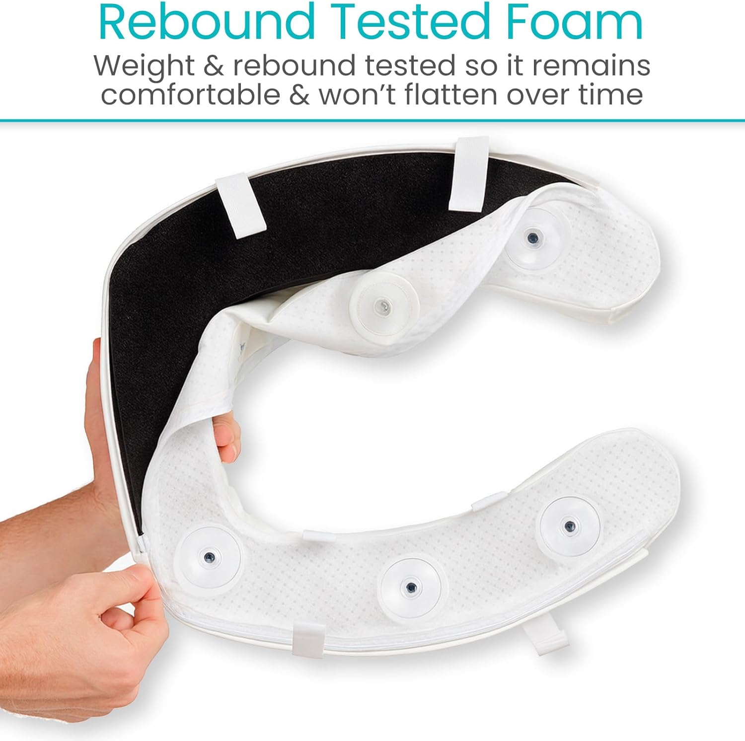 Vive Toilet Seat Pad for Elongated Standard Seats, Zippered Cover, Suction Attachment

