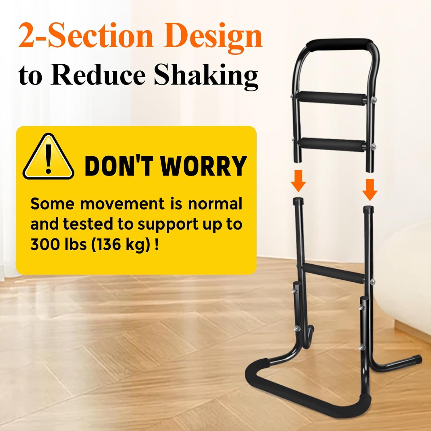 DePango Stand Assist Aid for Elderly, Adjustable Aluminum Walking Support

