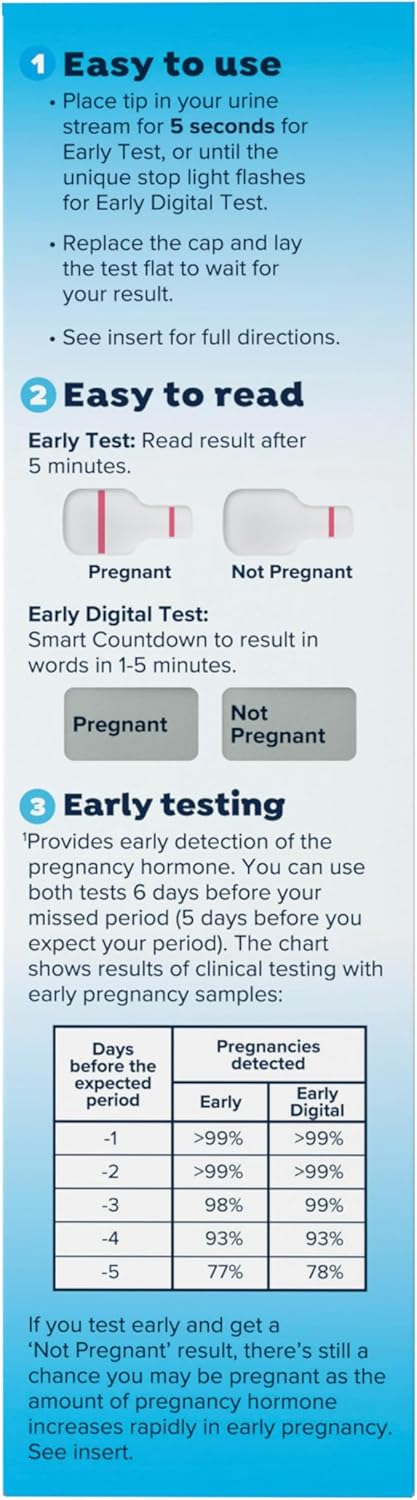 Clearblue Early Pregnancy Test Kit with Digital Results and hCG Tests, At-Home

